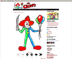 Mr. Clown's website design by Joseph Thiebes