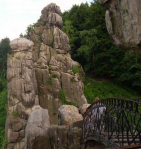 The bridge connecting the two pinnacles of Externsteine
